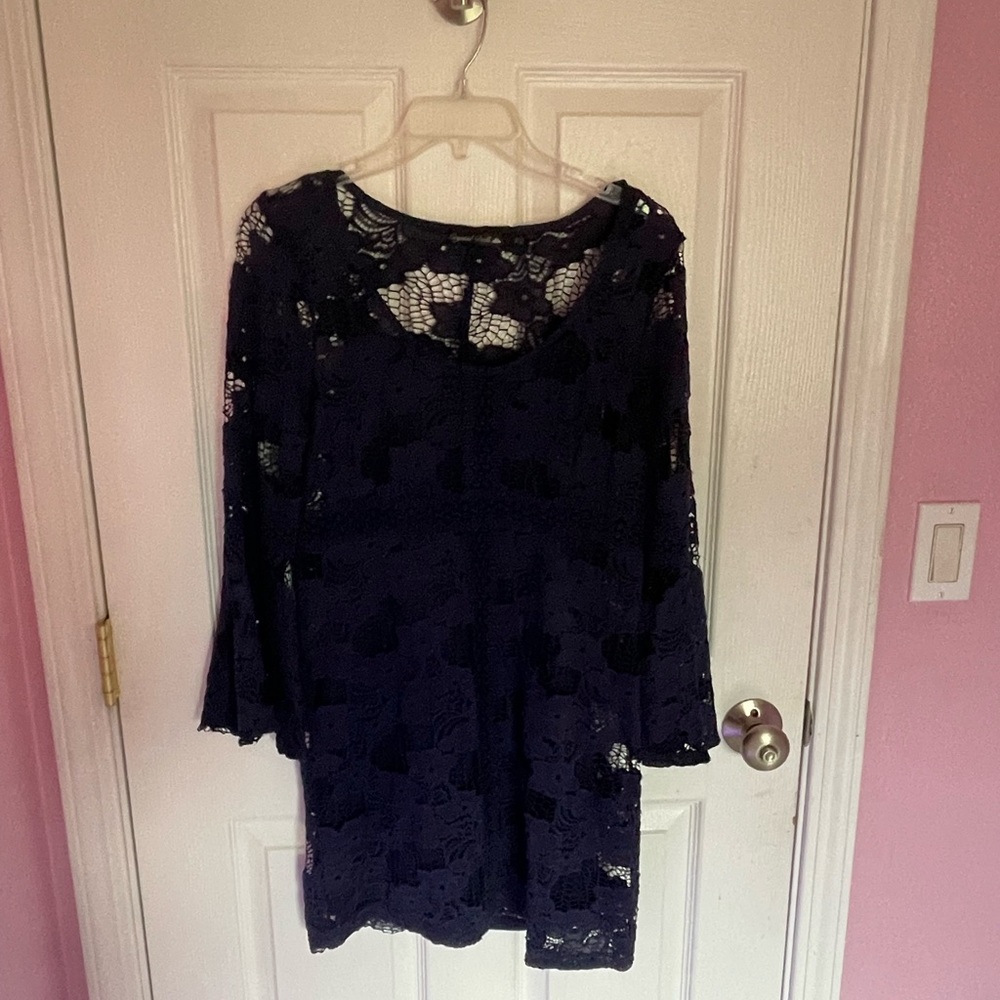 Navy lace mini dress, size XS